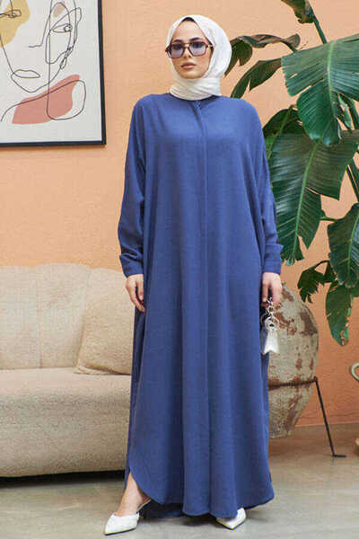 Neways 6571-crepe Abaya Indigo