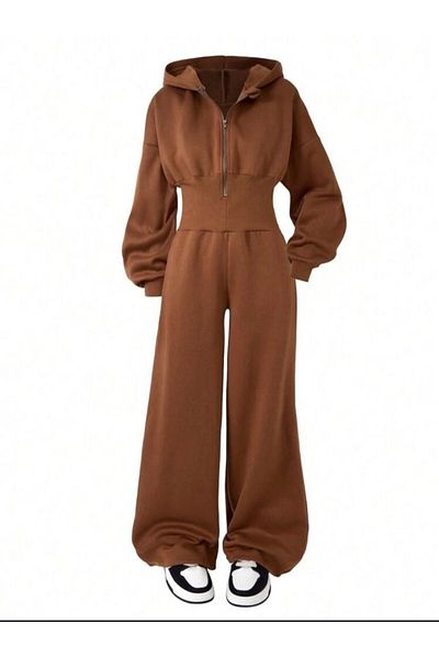 Yavrumsa Hooded Waist Detailed Jumpsuit Girl