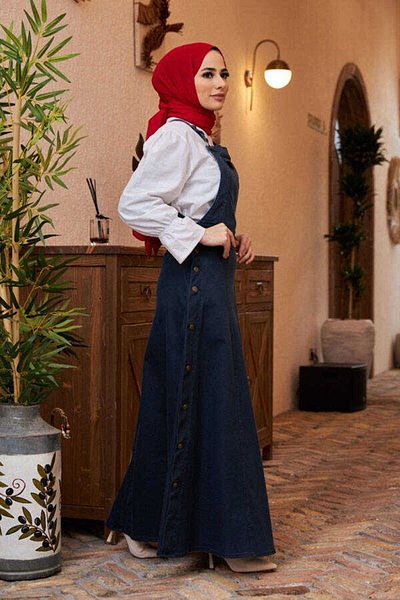Neways 2265-Denim Salopet - Petrol Color Skirt