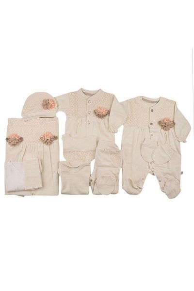 Bebbemini Baby Girl Salmon 10-Piece Hospital Discharge Set 1655