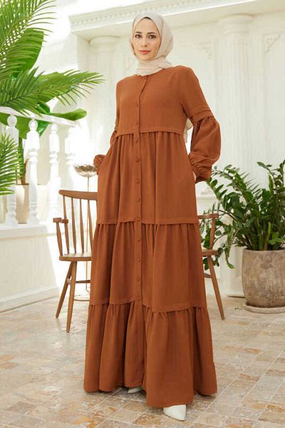 Neways 6549-berlin Buttoned Gathered Ferace Tobacco