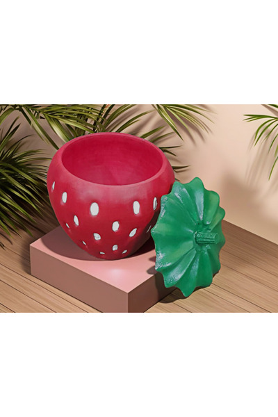 oxaco Dekoratif Çilek Kavanoz Modeli Büyük Boy