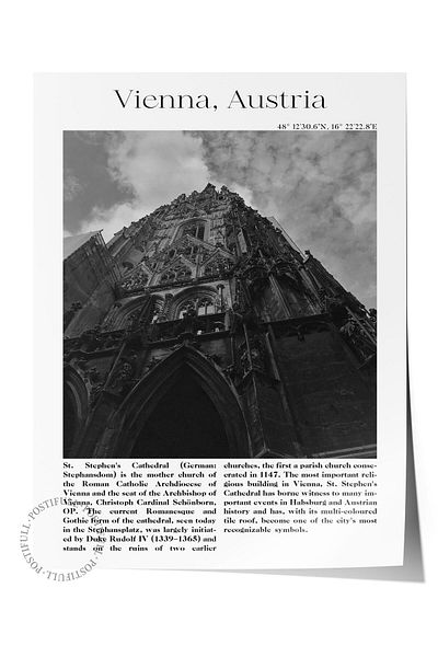 Postifull Vienna - Austria, City Themed Poster, Unframed Wall Poster, No:30048