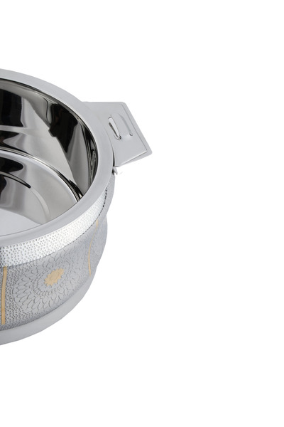 ALSAIF Inner Stainless Steel Casserole, Insulated Hot Pot, Keep Food Hot & Fresh, 2.5 Liter, Silver/gold