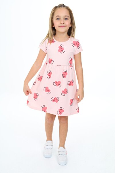 Toontoy Rochie pentru fetiță cu talie ajustabilă cu imprimeu