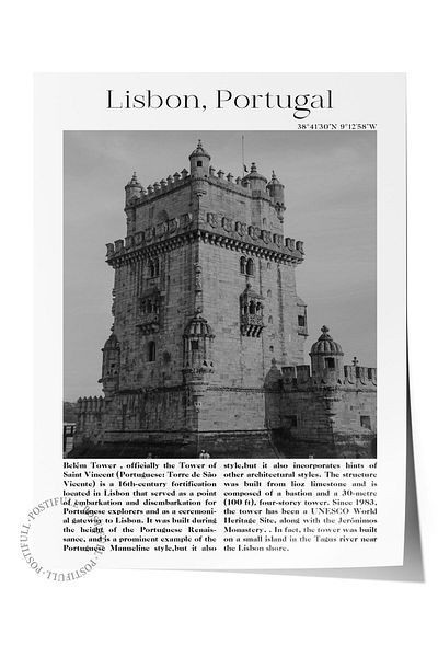 Postifull Lisbon - Portugal, City Themed Poster, Unframed Wall Poster, No:30020