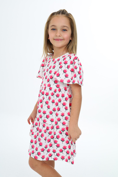 Toontoy Пълна рокля с принт на лале за момиче