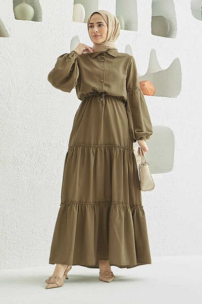 Neways 6567-Carla Gathered Dress Mink