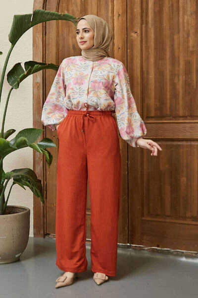 Neways 1105-Ancelina Lastikli Pantolon Tarçın