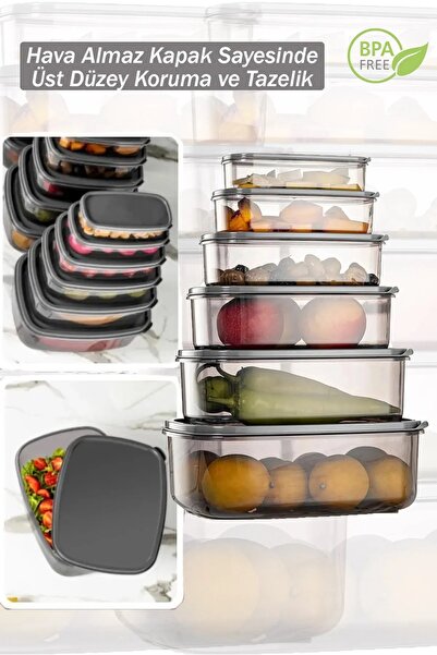 Home Platinum 6-Piece 12-Piece Rectangular Storage Set - for Pulses, Storage Kitchen and Pantry