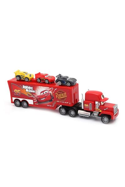 Brother Toys حجم برق عملاق 48 سم. مجموعة شاحنة لعبة قابلة للفتح من الخلف و3 سيارات