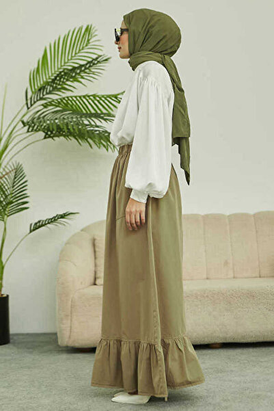 Neways 2281-Piece Painted Elastic Skirt Khaki