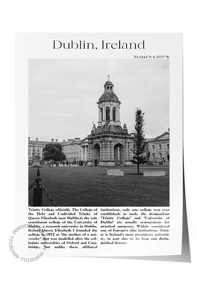 Postifull Dublin - Irlanda, poster tematic oraș, poster de perete fără încadrare, nr:30012