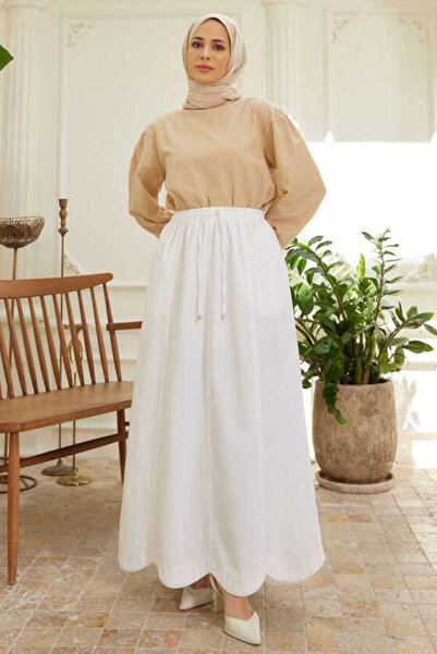 Neways 2273 قطعة تنورة مرنة باللون الأبيض