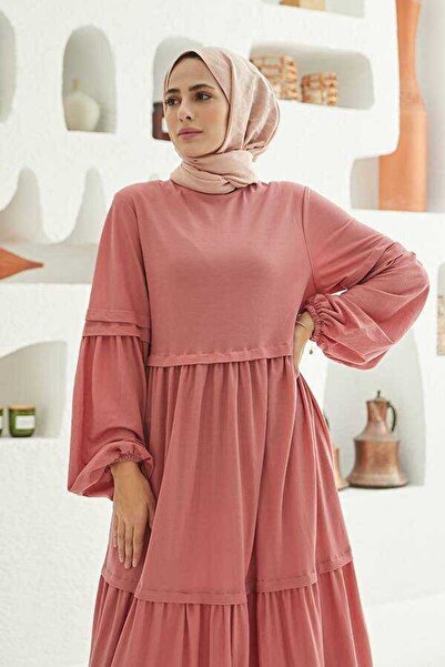 Neways Ancelina 6510 - Powder Colored Gathered Dress