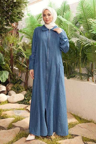 Neways 6463-battal Denim Ferace Koyu Mavi