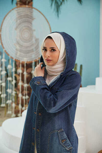 Neways Battal 6329 Denim Hooded - Dark Blue