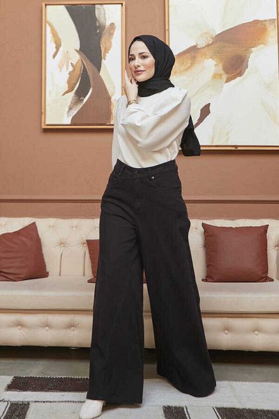 Neways 1162 Model Black Gabardine Trousers - Skirt