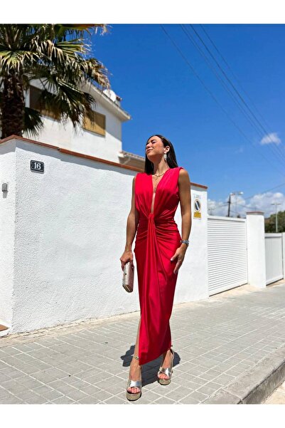 hipnoz butik дамска подплатена драпирана дълга рокля