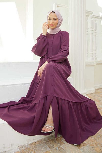 Neways 6549-berlin Buttoned Gathered Ferace Dark Rose Dried