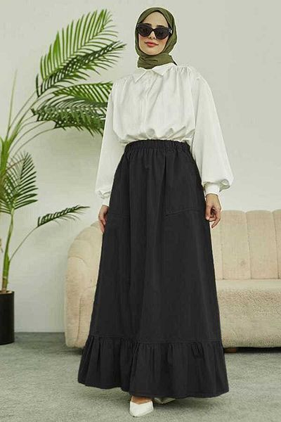 Neways 2281-Piece Painted Elastic Skirt Black