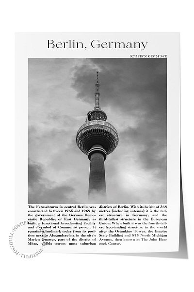Postifull Berlin - Germania, poster cu tematică oraș, poster de perete fără încadrare, nr:30005