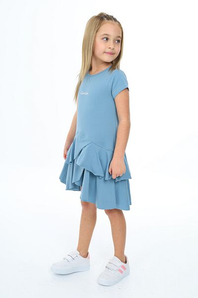 Toontoy Girl's Ruffle Detailed Embroidered Dress