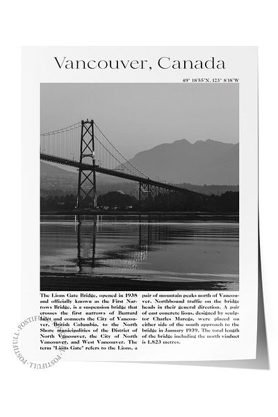 Postifull Vancouver - Canada, poster tematic oraș, poster de perete fără încadrare, nr:30046
