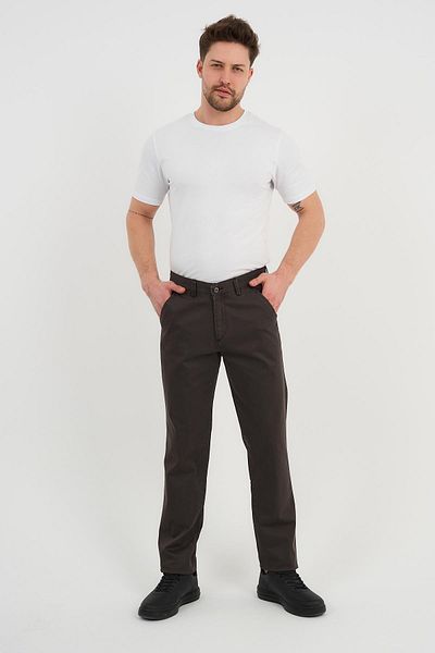 ALEXANDERGARDI Ανδρικό παντελόνι Chino καφέ με πλαϊνές τσέπες (AG-1910)