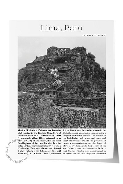 Postifull Lima - Peru, City Themed Poster, Unframed Wall Poster, No:30019