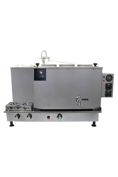 SAFİR 3 Demlikli Krom İnoks Tam Otomatik Tüplü Çay Kazanı Çay Ocağı Çay Semav...