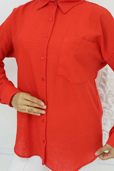 benguen Red Linen Shirt - Model 20153