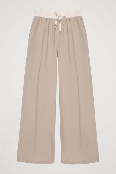 Quzu Gray Wide Leg - Elastic Waist Trousers
