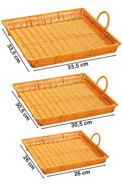 Porsima 709-A Square 3-Piece Wicker Basket Set - Home, Bathroom, Kitchen Organizer