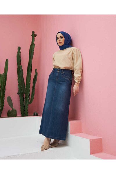 Neways Model 2264 - Fusta Denim Albastru Inchis