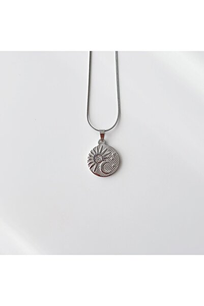Boise Atelier Crescent Grey Steel Necklace | Çelik Kolye