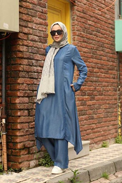Neways 6388-Denim İkili Takım Koyu Mavi