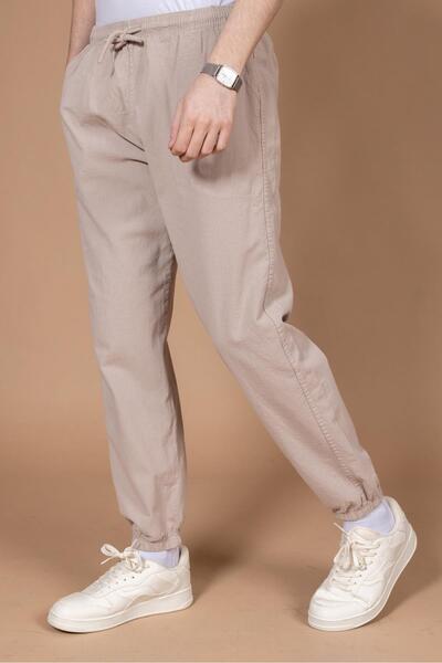 Mutlu City Men's Raw Cloth Comfortable Fit 100% Natural Cotton Elastic Leg Sweatpants Bottom Pants 2045