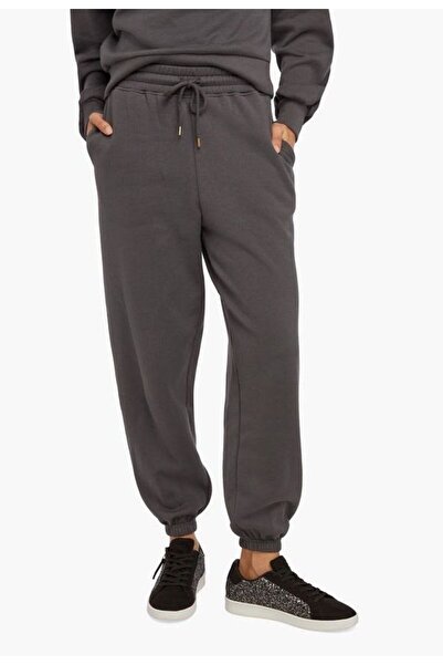 THE WHITE Women's Anthracite Color Rubber Leg Sweatpants