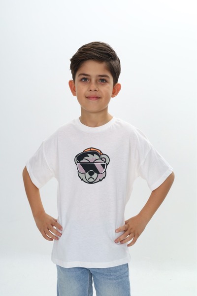 Toontoy Băiat cu pălărie Ursul cu imprimeu tricou