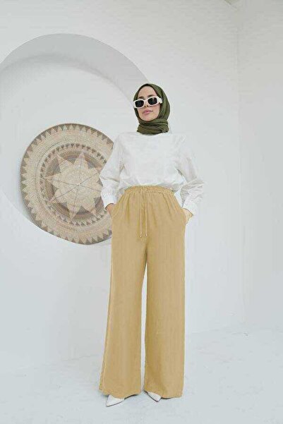 Neways 1105- Beige Colored Piece Paint Elastic Trousers