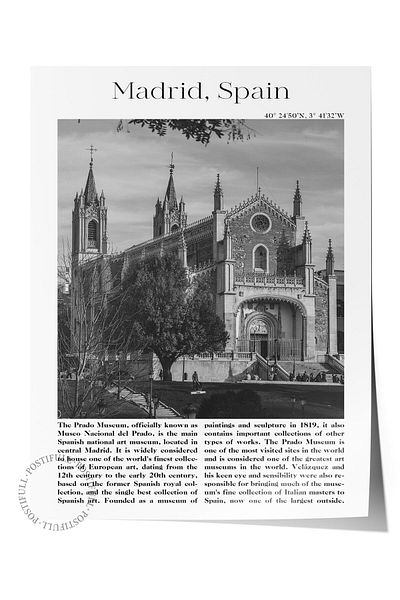 Postifull Madrid - Spain, City Themed Poster, Frameless Wall Poster, No:30023