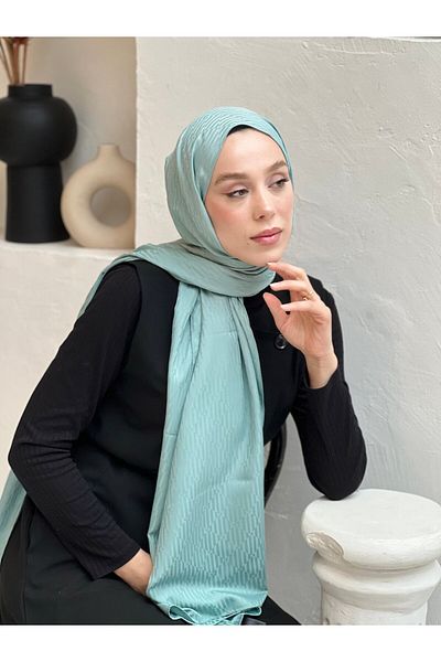 Modakaşmir شال بنمط شيفرون من سلسلة الجاكار الحريرية