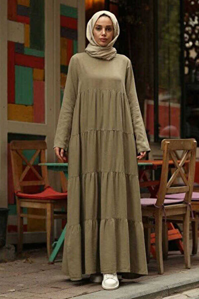 Neways 6400-denim Parça Boya Elbise Haki