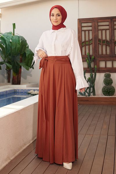 Neways Ancelina 2279 Model Fusta Mevlana Maronie plisata si cu curea