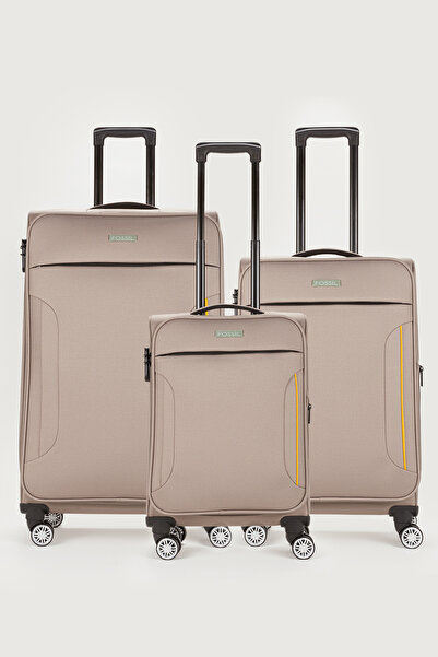 Fossil Unisex Vizon Körüklü Kumaş 3'lü Valiz Seti