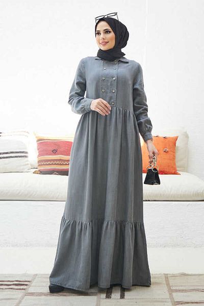 Neways Gray Denim Dress - 6593 Model