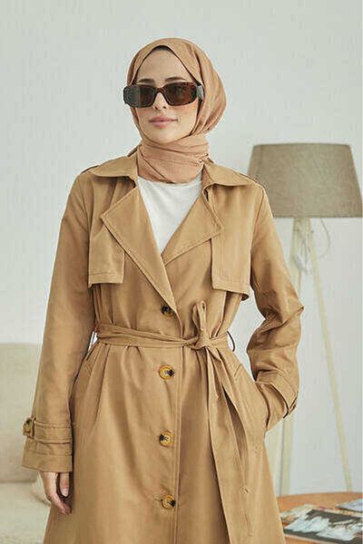 Neways 6604- Long Dark Beige Trench Coat - Trench