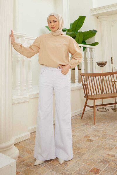 Neways 1067-Bol Leg Pantaloni Albi