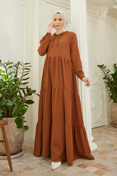 Neways 6531-berlin Kapşonlu Reglan Kollu Elbise